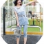 พร้อมส่ง เซ็ตเสื้อผ้าลูกไม้ตกแต่งเดนิมและกางเกง