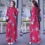 เสื้อผ้าเกาหลี พร้อมส่ง งาน จั้มลายดอกใหญ่