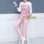 เสื้อผ้าเกาหลี พร้อมส่ง เสื้อคอกลม+กางเกงขายาว 9 ส่วน