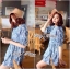 พร้อมส่ง มินิเดรสเดนิมพิมพ์ลายลูกน้ำ