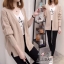 เสื้อเกาหลี พร้อมส่ง เสื้อไหมพรม ถักเปียเล็กๆ