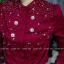 เสื้อเกาหลี พร้อมส่ง เสื้อคอจีน ประดับเพชรและมุกกระจาย