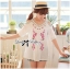 พร้อมส่ง เสื้อเปิดไหล่ปักกุหลาบชมพู