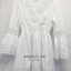 พร้อมส่ง ชุดเดรสมินิหรือเสื้อตัวยาวสีขาว เดรสเกาหลี