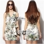 พร้อมส่ง Jumpsuit จัมป์สูทขาสั้นพิมพ์ลายดอกไม้กราฟิก