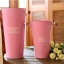 Pre-Order ถังใส่ดอกไม้ เหล็กเคลือบสี ทรงสูง มีหู ลาย Original Sweet Flowers 2 ใบเซต มี 6 สี