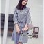 พร้อมส่ง เดรสเชิ้ตแขนศอกลายริ้ว