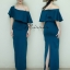 ชุดเดรสเกาหลี พร้อมส่ง กระโปรงทรงยาวทรงสอบผ่าหลังสูง