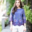 เสื้อแฟชั่น พร้อมส่ง เสื้อคอกลม ผ้าฝ้ายลินิน