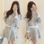 พร้อมส่ง ผ้าทวีทเสื้อกันหนาวคอกลมแขนยาว