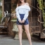 เสื้อผ้าเกาหลี พร้อมส่ง เสื้อโชว์ไหล่ปักลาย+กก.