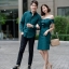 เสื้อผ้าเกาหลี พร้อมส่ง เดรสปาดไหล่ กับ เสื้อเชิ้ต ชาย