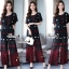 เสื้อผ้าเกาหลี พร้อมส่ง จั้มสูท ทรงเว้าไหล่ข้างเดียว