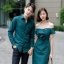เสื้อผ้าเกาหลี พร้อมส่ง เดรสปาดไหล่ กับ เสื้อเชิ้ต ชาย