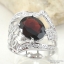SKJewelryFactory SKJewelryFactory แหวนพลอยโกเมนแท้ สีเเดงกล่ำ ดีไซน์ลายใบตำลึง ER00123-GAN แดง