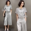 พร้อมส่ง Sets เสื้อแขนสั้นคอกลม มาพร้อมกับกางเกง