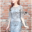 พร้อมส่ง เดรสผ้าทูลเลปักลายลูกไม้ตกแต่งชายพลีตสุดหรู