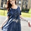 พร้อมส่ง เชิ้ตเดรสผ้าเดนิมฟอกสีตกแต่งมุกและลูกปัด
