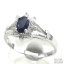 SKJewelryfactory แหวนไพลินล้อมเพชร ตัวเรือนเงินแท้ ER01228-BSA
