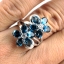 SKJewelryfactory แหวนดอกไม้ พลอยลอนดอนบลูโทปาซแท้ สีฟ้าเข้ม ER00233-LBT