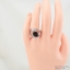 SKJewelryFactory SKJewelryFactory แหวนพลอยโกเมนแท้ สีเเดงกล่ำ ดีไซน์ลายใบตำลึง ER00123-GAN แดง