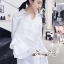 เดรสเกาหลี พร้อมส่ง เดรสเชิ้ท ทรงปล่อยเข้ารูปเล็กน้อย