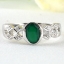 SKJewelryFactory แหวนพลอยกรีนอะเกทแท้ สีเขียวมรกต ER01402-GAG