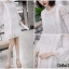 เดรสเกาหลี พร้อมส่ง มินิเดรส ลูกไม้ ถักลายสวย