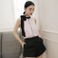 เสื้อผ้าเกาหลี พร้อมส่ง เสื้อผูกคอเป็นโบว์ได้