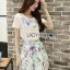 พร้อมส่ง เซ็ตเสื้อคอกลมสีขาวปักลาย เสื้อผ้าแฟชั่น