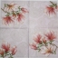แนวภาพดอกไม้ แมกโนเลียชมพู Magnolia พื้นโบฮีเมียนชมพู เป็นภาพแนวยาว กระดาษแนพกิ้นสำหรับทำงาน เดคูพาจ Decoupage Paper Napkins ขนาด 33X33cm