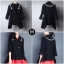เสื้อผ้าเกาหลี พร้อมส่ง แจ็กเก็ทปักเพชรพาดไหล่