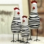 Pre-Order งานไม้ ตุ๊กตาไก่ ครอบครัวไก่ยืน ลายขาวดำ เซต 3 ตัว Zakka