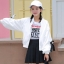 เสื้อเกาหลี พร้อมส่ง เสื้อคลุม ผูกแขนด้วยโบว์