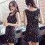 พร้อมส่ง Mini Dress แขนกุดลายจุด