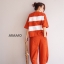 เสื้อผ้าเกาหลี พร้อมส่ง ชุดsetเสื้อลายทูโทน