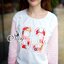 พร้อมส่ง เสื้อหนาวขนปุยๆสั้นๆสีชมพูหวานๆที่แขนเสื้อ