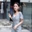 เสือผ้าเกาหลี พร้อมส่ง จั้มสูทลายทาง