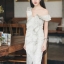 เดรสเกาหลี พร้อมส่ง เดรสยาว ใส่ปาดไหล่ก็ได้หรือสายเดี่ยว