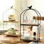 Pre-Order ชั้นวางของเหล็ก พื้นไม้ ลายกรงนก Zakka มีสีดำ กับครีม