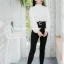 เสื้อเกาหลี พร้อมส่ง เสื้อแขนอัดพลีท แขนบอลลูน