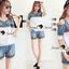 พร้อมส่ง เซ็ทเสื้อ+กางเกง Cut Out ที่ไหล่