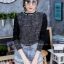 เสื้อเกาหลี พร้อมส่ง เสื้อยืด ปักอักษรรอบคอ