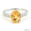 SKJewelryfactory แหวนเงินแท้ พลอยซิทรินแท้ ชูพลอยโดดเด่น ประดับด้วยเพชร ER02126-CIT