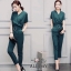 เสื้อผ้าเกาหลี พร้อมส่ง ชุดเซ็ทเสื้อ+กางเกงผ้าหางกระรอก