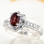 SKJewelryfactory แหวนโกเมนนแท้ ล้อมเพชร ดีไซน์สุดคลาสสิค ไม่มีตกเทรนด์ ตัวเรือนแท้ ER00663-GAN