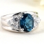 SKJewelryFactory แหวนลอนดอนบลูโทปาซแท้ สีฟ้าเข้ม สวยมากวงนี้ รับรองถูกใจแน่นอน ER00221-LBT