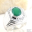SKJewelryFactory แหวนชายล้อมเพชร พลอยกรีนอะเกทแท้ MR00538-GAG