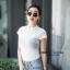 เสื้อผ้าเกาหลี พร้อมส่ง ชุดบอดี้สูทซีทรูคอกลม