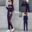 เสื้อผ้าเกาหลี พร้อมส่ง เสื้อปักแถบยืดลายเสือ